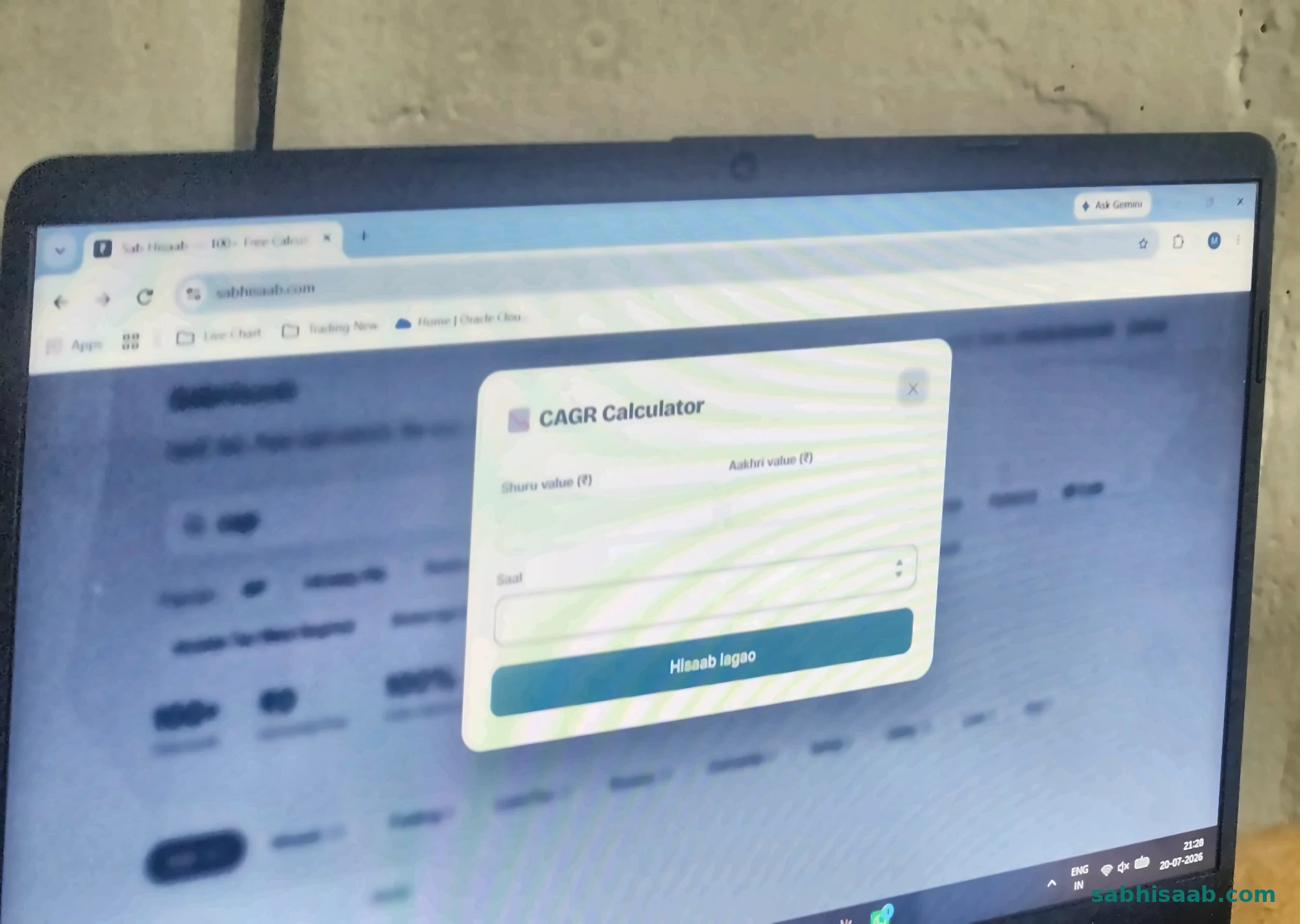 CAGR Calculator ka khaali form — Sab Hisaab par