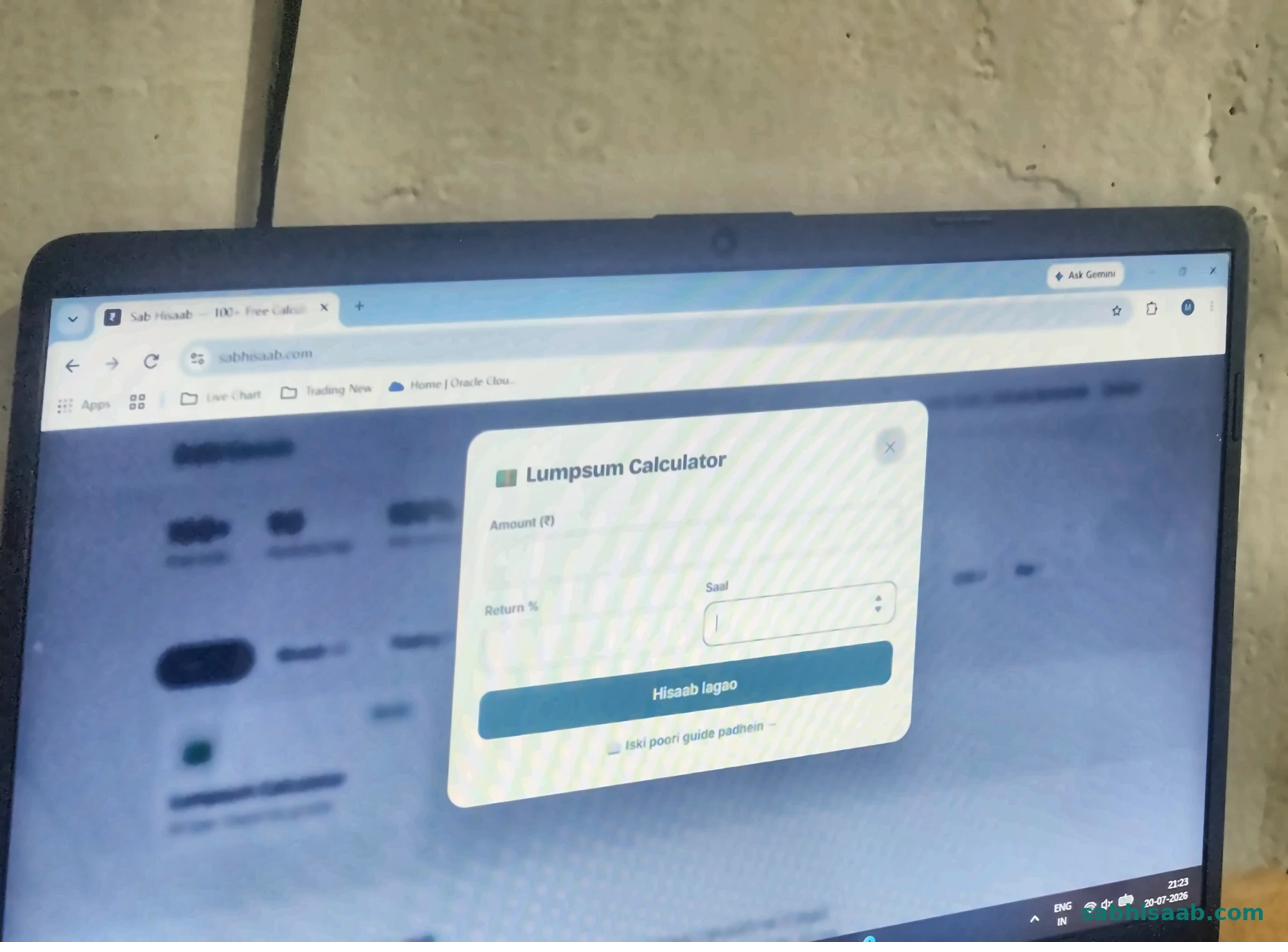 Lumpsum Calculator ka khaali form — Sab Hisaab par