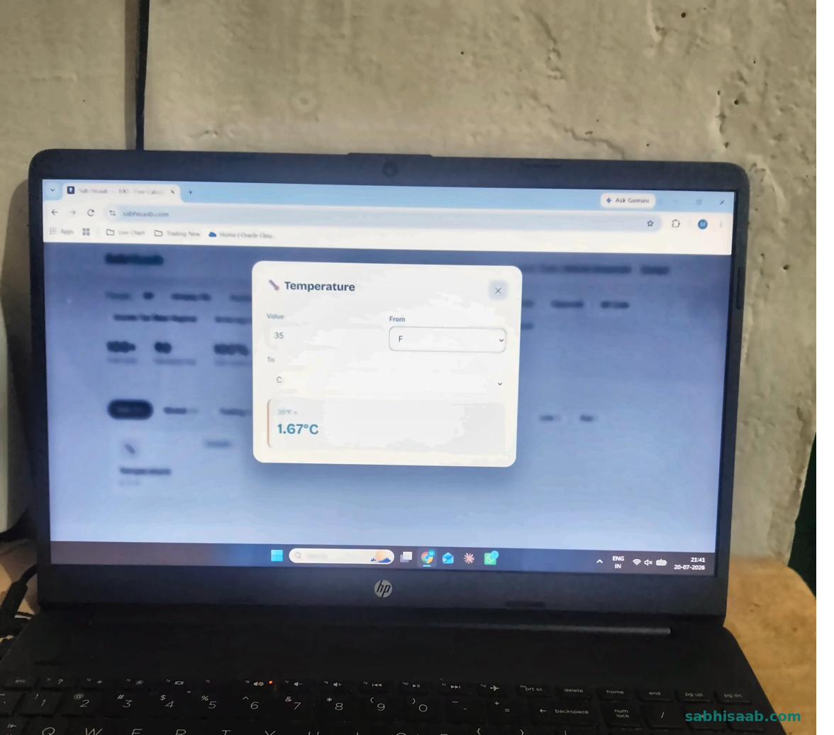 Temperature Converter ka result — asli number ke saath